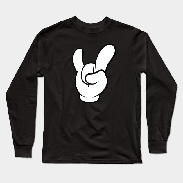 Rock Hand Long Sleeve T-Shirt by Hell Design